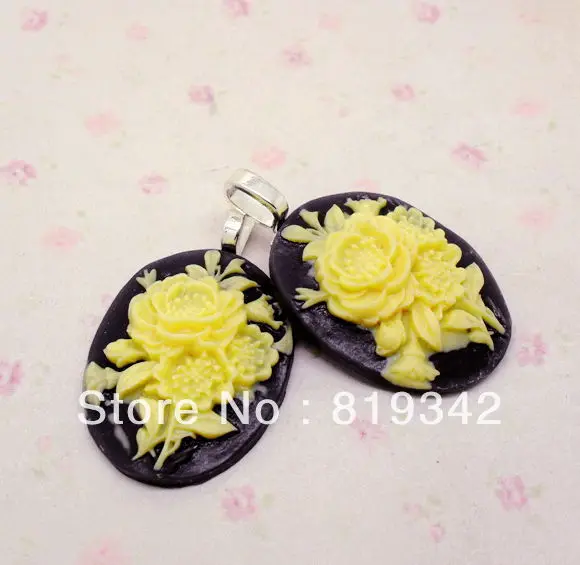 Бесплатная доставка 10 шт./лот Большие Подвески в виде цветка из смолы камеи