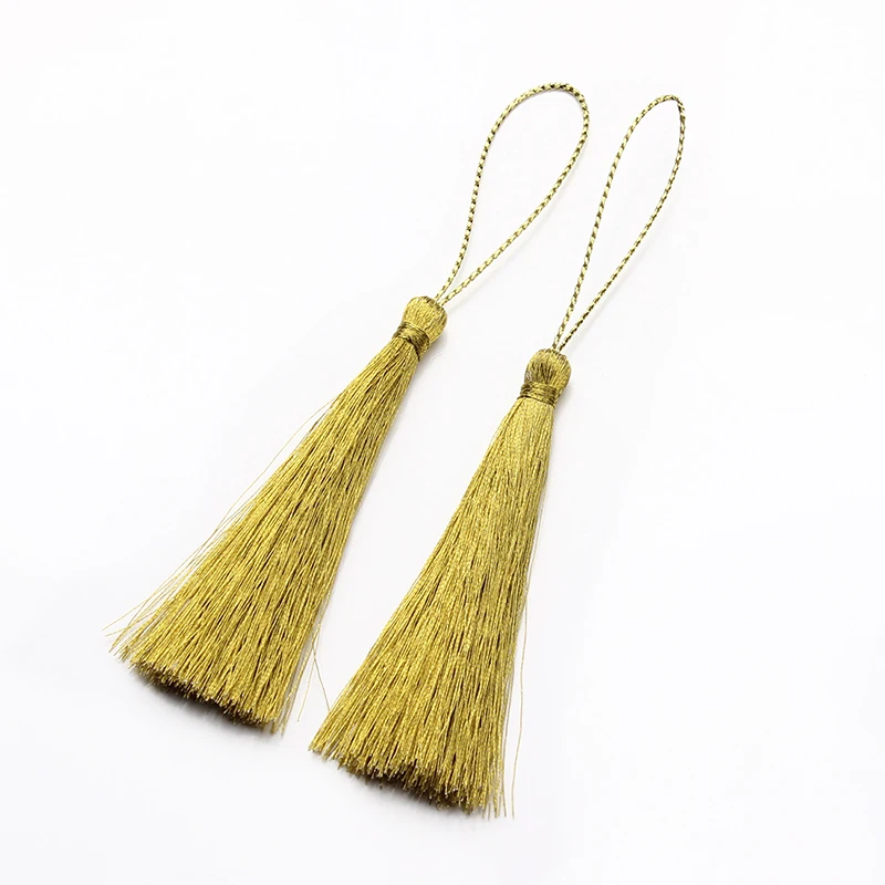 Шнур с шелковой кисточкой 30 шт./лот Золотой/Серебряный шнур кисточками 80 мм нить