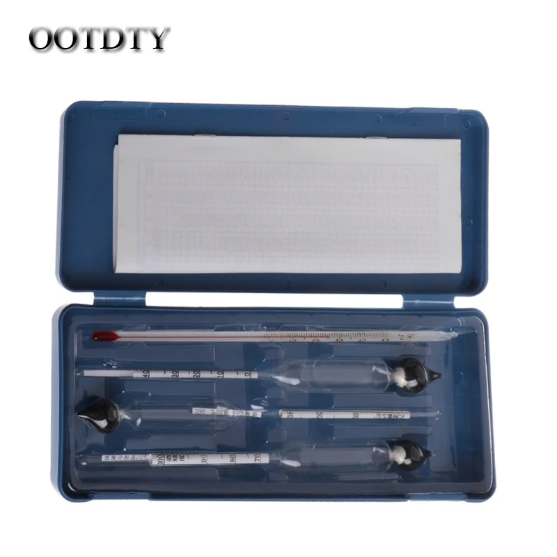 

3 Pcs 0-100% Hydrometer Alcoholmeter Tester Set Alcohol Concentration Meter + Thermometer Multifunctional analytical instrument