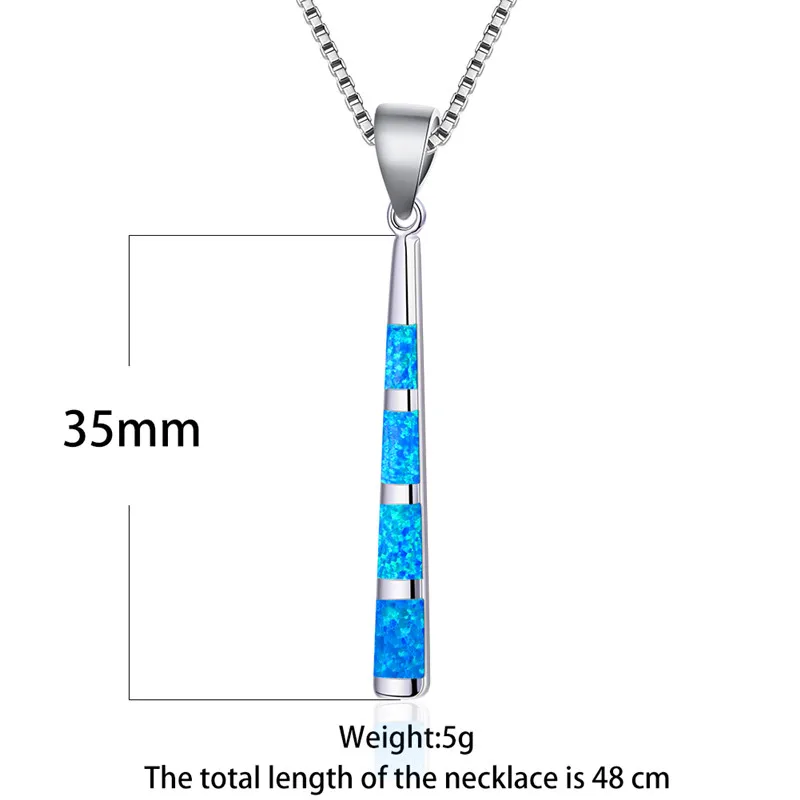 Luxury Female Long Geometric Pendants Necklaces Boho Silver Blue Green Fire Opal Necklace Vintage Wedding Necklaces For Women