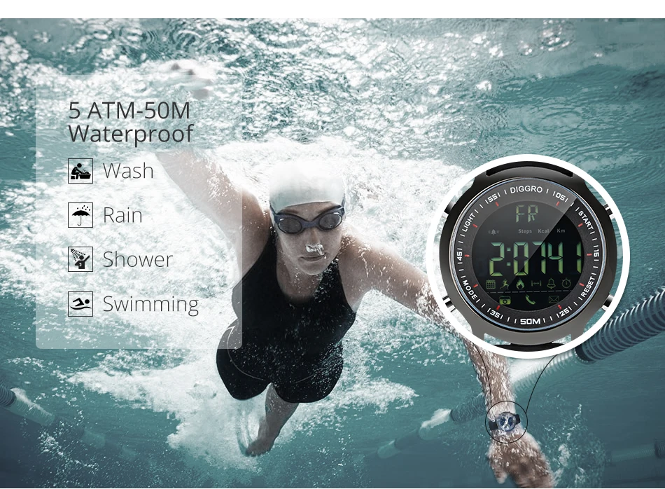 BUMVOR IP67 Водонепроницаемый EX18 Смарт часы Поддержка вызова и SMS оповещение шагомер