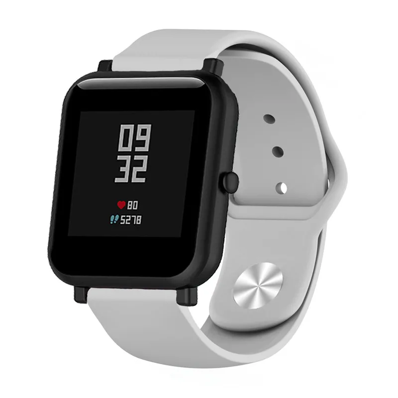 grey 18 мм 20 мм 22 мм силиконовый ремешок для huawei/Withings/samsung Galaxy/gear s3/Amazfit Bip Смарт-часы замена Широкие ремешки - Цвет ремешка: grey