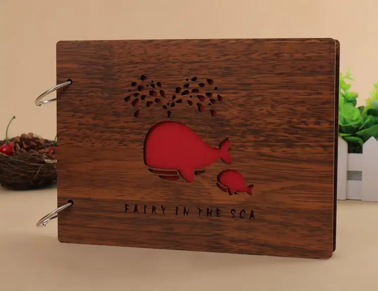 8 дюймов DIY семейные детские черные бумажные листы винтажный деревянный альбом