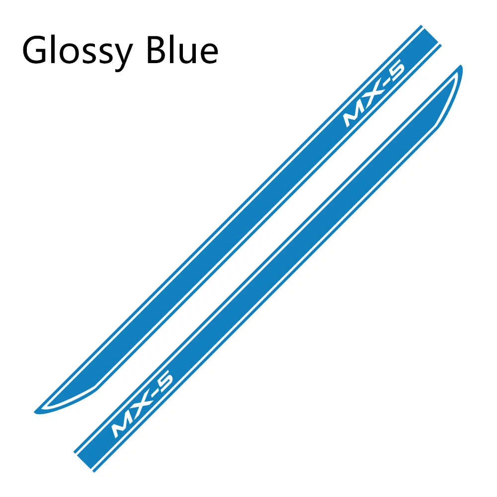 Glossy Blue Наклейки на боковые юбки для автомобиля DIY Авто Виниловая обёрточная бумага гоночные наклейки для украшения автомобилей для Mazda MX-5 3 тюнинговые автомобильные аксессуары - Название цвета: Glossy Blue