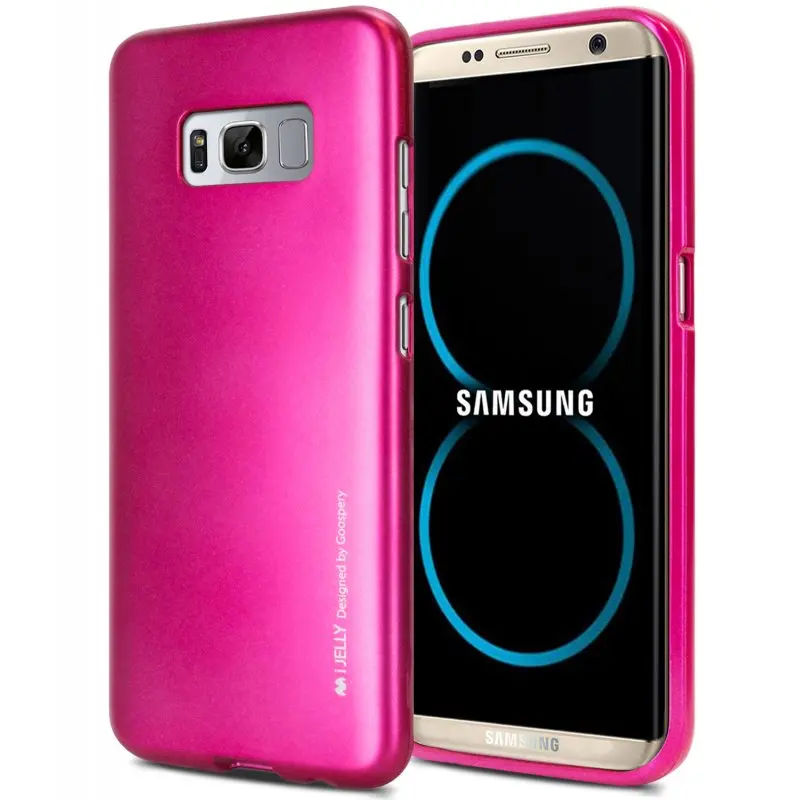 Для Samsung Galaxy S8 PLUS Mercury Goospery i-Jelly металлическая отделка тонкий бампер гибкий мягкий