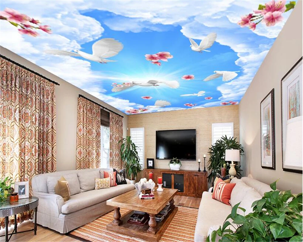 3d обои современные модные астетические декоративные картины белые тучки dream sky