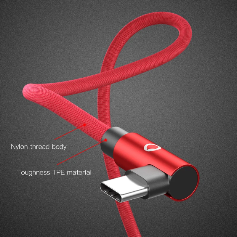 PZOZ кабель Usb type-C 90 градусов для быстрой зарядки и передачи данных type-C для samsung S10 S9 Xiaomi 9 Redmi Note 7 One Plus 6 кабель для зарядки