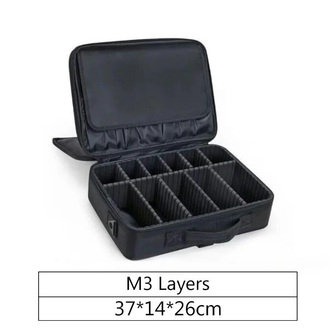 M 3 layers Женская модная косметичка для путешествий, органайзер для макияжа, профессиональная косметичка, косметичка, косметический чехол, косметичка - Цвет: M 3 layers