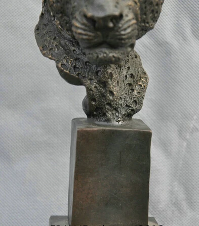 S07176 9 Бронзовый Животных Храбрый Гибкой Король Leopard Jaguar Они Показывают Скульптура