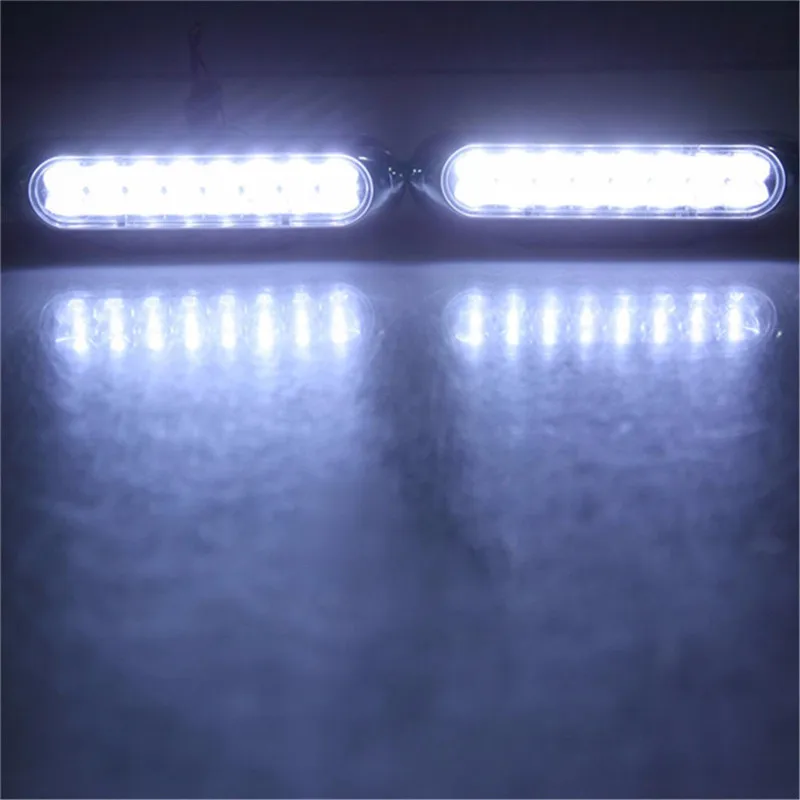 kongyide Car Light 2PCS Universal 16 LED Car Van DRL Day Driving Daytime Running Fog White Light Lamp 5W Luz del coche je17