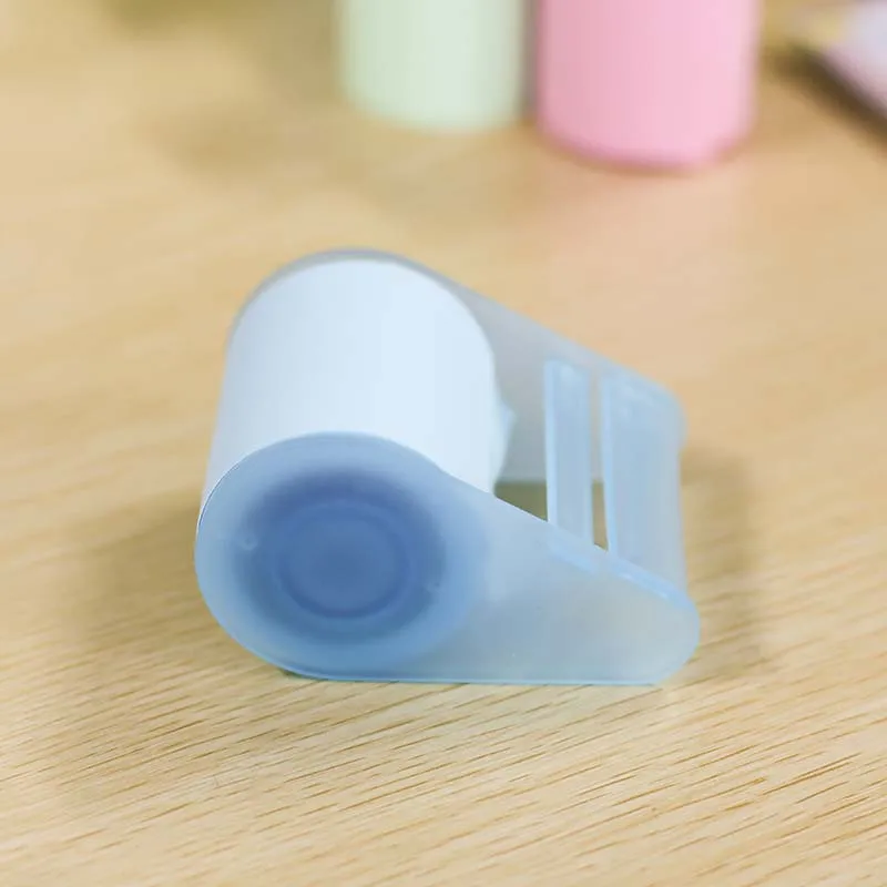 blue with holder1pcs Цветная флуоресцентная отрывная бумага, стикер, блокнот, Липкие заметки, Kawaii, милые, стационарные вещи, школьные, офисные материалы, диспенсер для ленты - Цвет: blue with holder1pcs