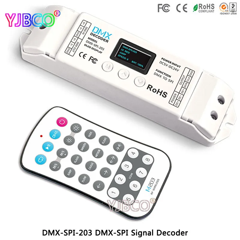 LTECH DMX SPI 203 декодер 024 пикселей с пультом дистанционного управления для