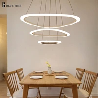 4 rings acrylic modern led chandelier lamp home lighting for living dinning room black coffee white frame led luminaire lustre