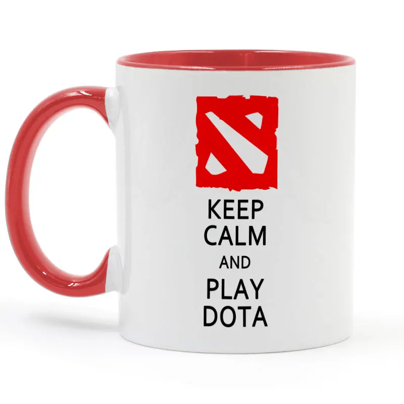 Сохраняйте спокойствие и играть в Dota 2 кружка Кофе молоко Керамика чашки творческий DIY подарки домашнего декора кружки 11 унц. T1099