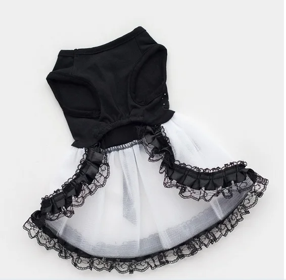 B111 элегантная собака платье юбка Одежда Щенок благородный черный форма Лето Туту
