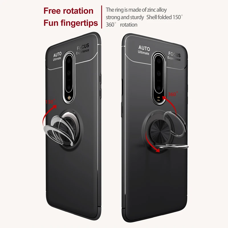 For Oneplus 7 Pro Case Rotating Finger Ring Magnetic Car Holder One plus Cover 6 6T Funda | Мобильные телефоны и