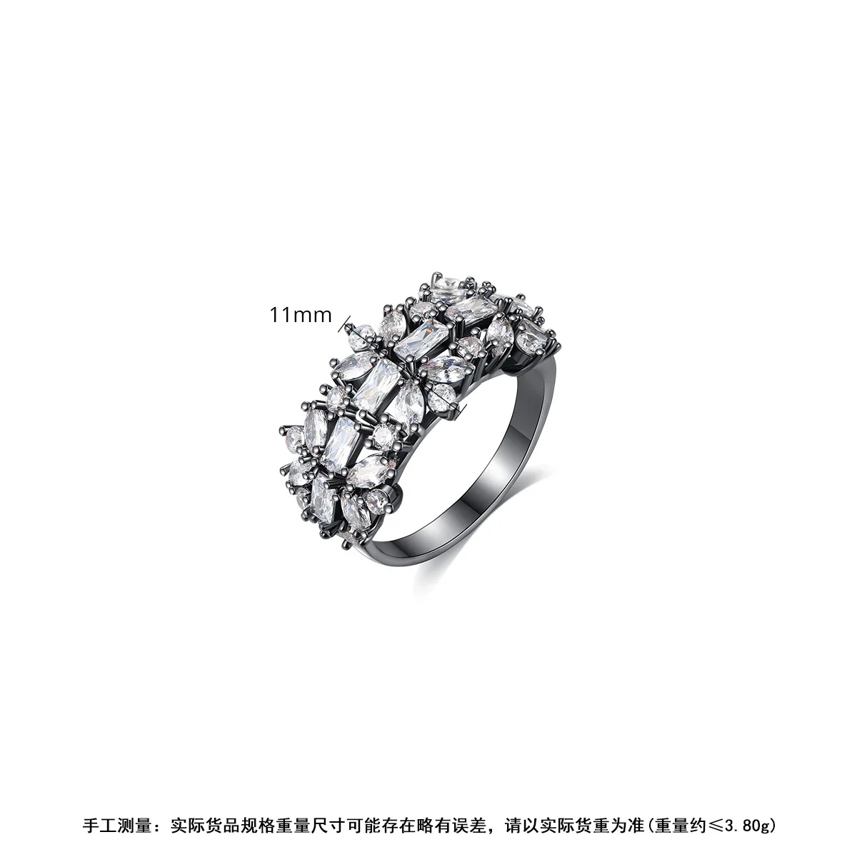 Мода Регулируемый кубического циркония открытый палец кольцо для женщин