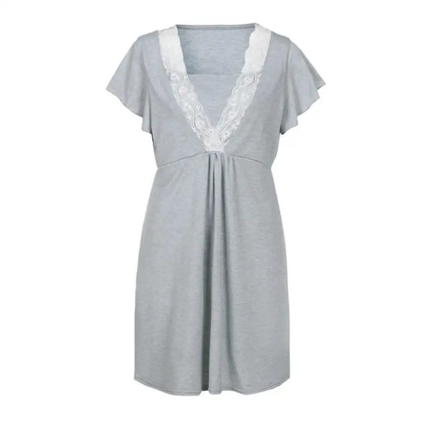 Женское кружевное платье для беременных Повседневная кормления ребенка Пижама