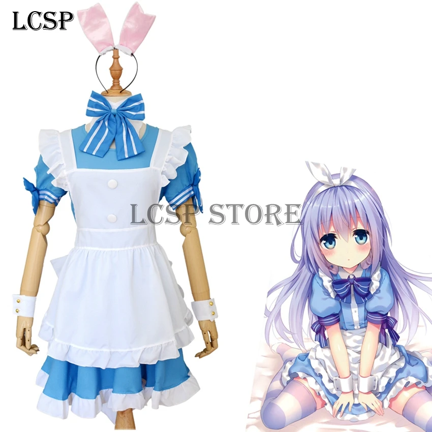 LCSP заказывает костюм кролика дома кафuu Чино косплей униформа японского аниме