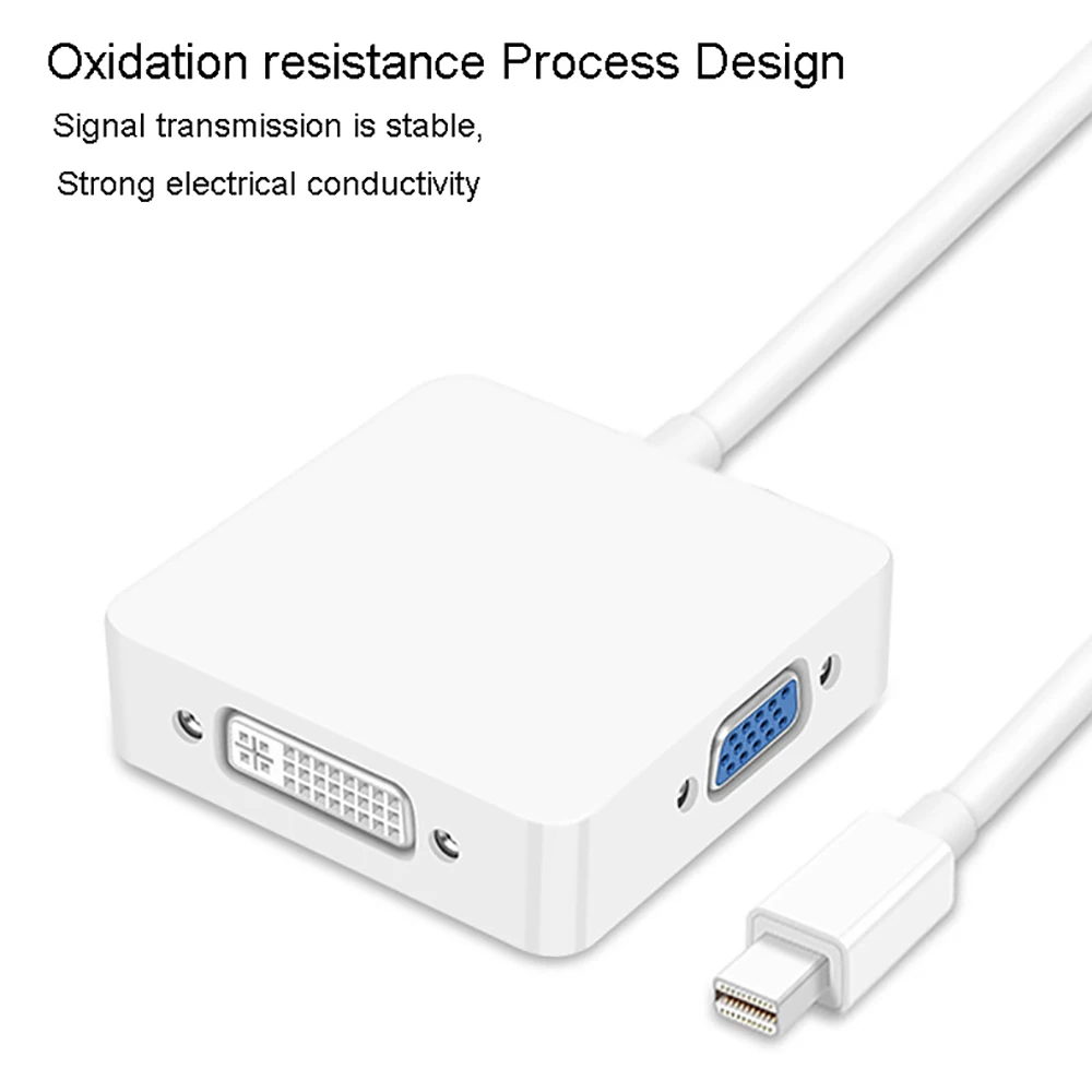 Высокое Разрешение 3 в 1 Мини-порт дисплея к HDMI/DVI/VGA порт дисплея Кабель-адаптер для ПК Apple MacBook проектор Samart tv