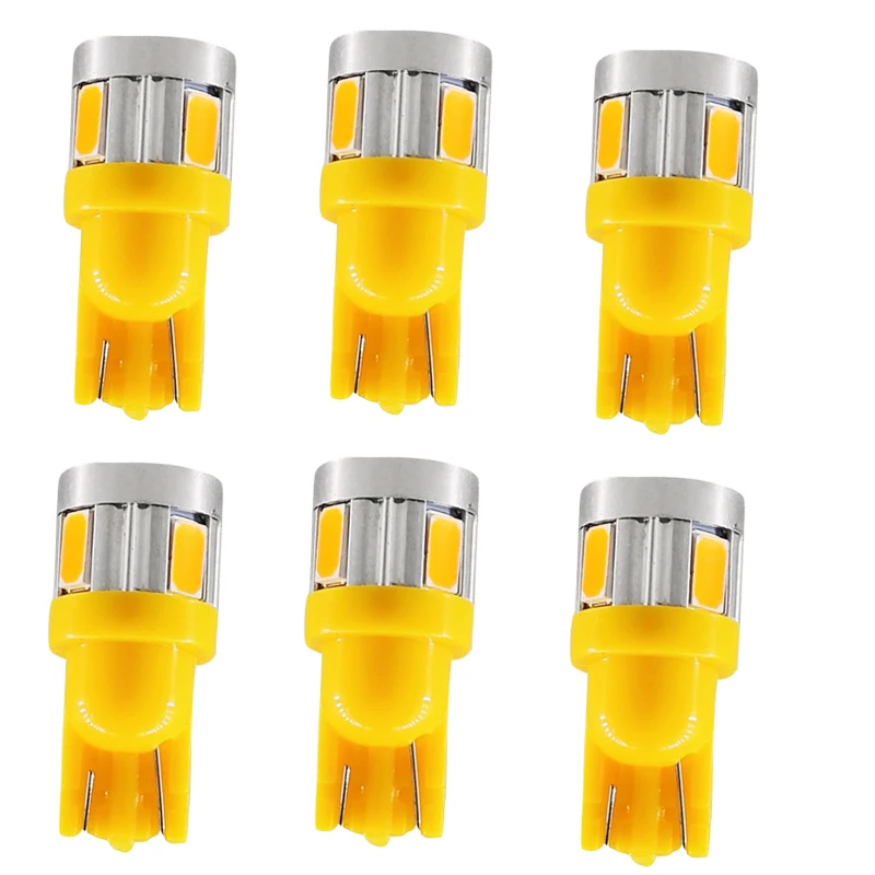 6 шт. Авто светоизлучающий диод T10 W5W 168 светодиодный лампы 5630 6Smd Автомобильное