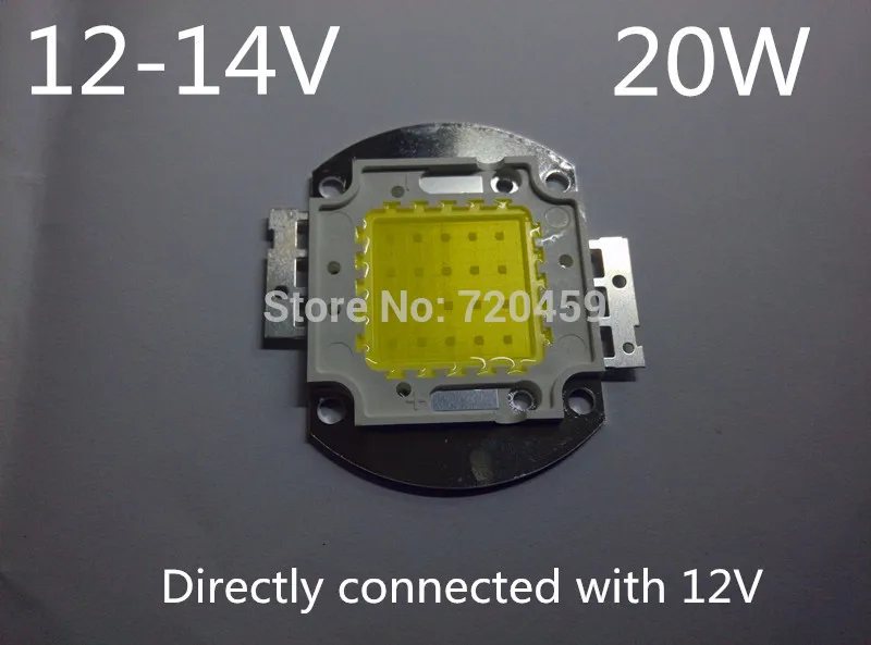 

12-14V 20w high power led light beads super bright white cob chip led lights 12-14V free shipping taiwan chip LED high lumen