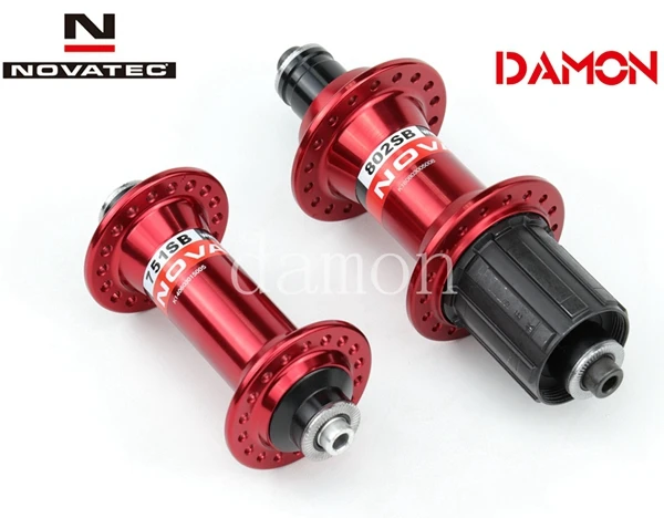 Red 32H Pair Novatec 751SB 802SB ступицы для горного велосипеда 32 36 отверстие V тормозная ступица велосипеда красный серебристый с быстроразъемным 100 мм 135 мм передний задний - Цвет: Red 32H Pair