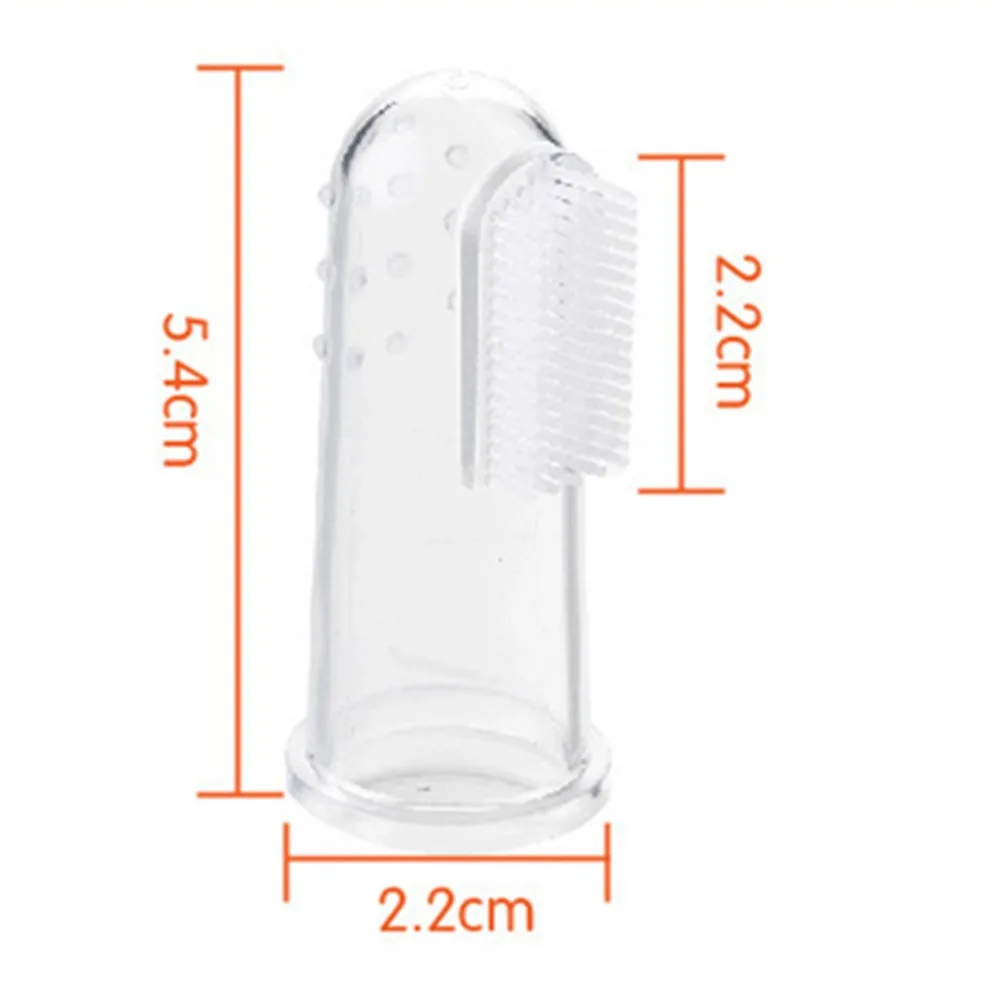 Детская зубная щетка на палец в коробке прозрачная Массажная мягкая силиконовая