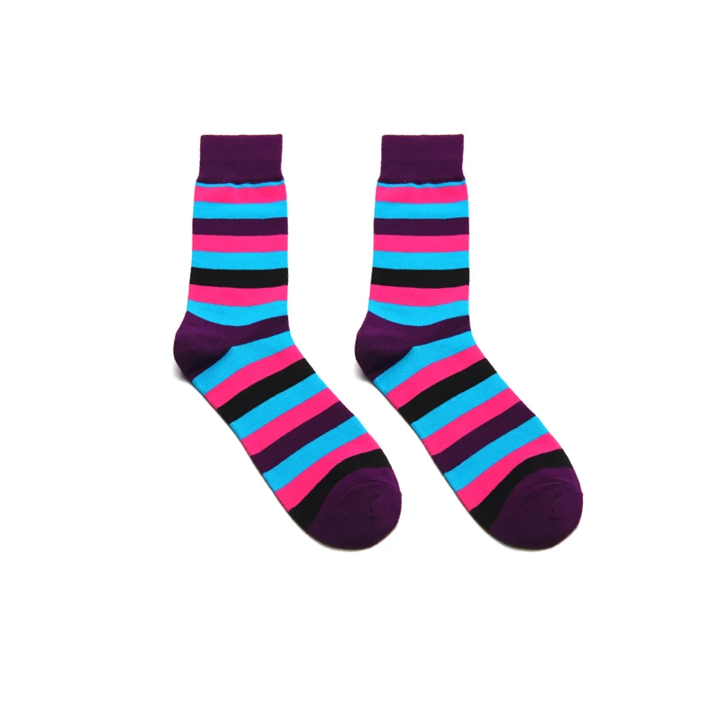 Мужские носки дождь, цветной, в полоску, волнистые ромбовидные решетки, забавные счастливые хип-хоп Harajuku уличные Мужские Винтажные Повседневные носки из хлопка для катания на коньках