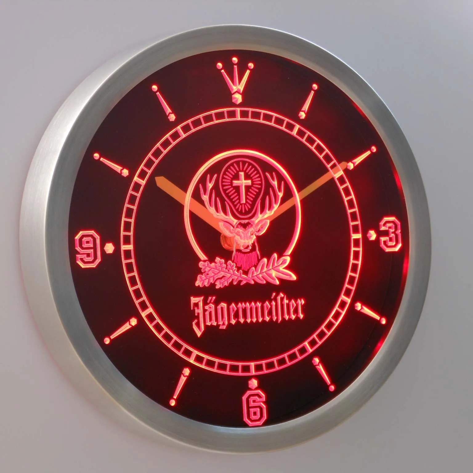 Nc0572 Jagermeister Пивной неоновый светильник светодиодный настенные часы