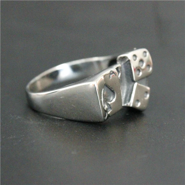 Прямая поставка Spades Dic Кольцо мужское 316L нержавеющая сталь Полировка Мода Панк