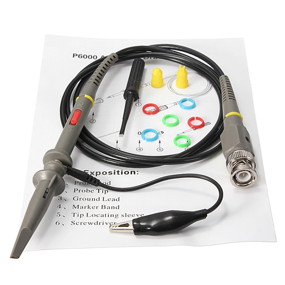 1pcs Cleqee 2 шт. P6060 осциллограф зонд 60 МГц зажимы для Tektronix осциллограф hp X1/X10 DC-60MHz - Цвет: 1pcs