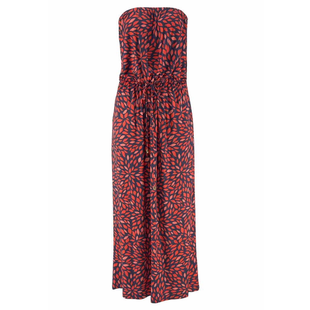 Женское пляжное платье с цветочным принтом JAYCOSIN летнее без бретелек длинное для