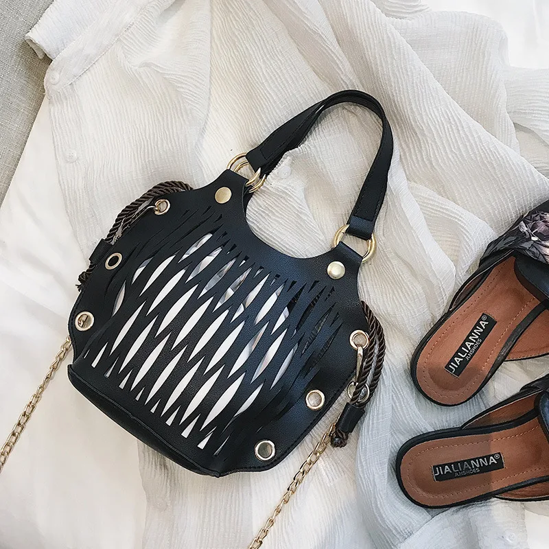 Для женщин сумки из натуральной кожи 2018 Новая модная сумка с дырочками Наплечная