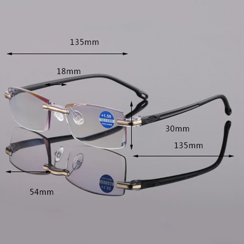 Новые бескаркасные очки для чтения Для женщин Мужчины срезают с закругленными