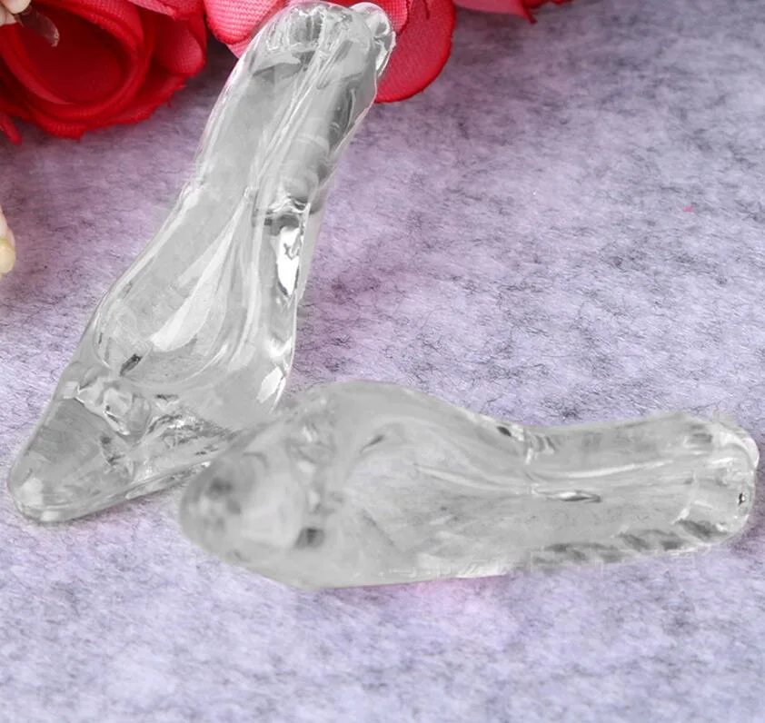 100 шт. розовые/белые стеклянные тапочки на высоком каблуке| |