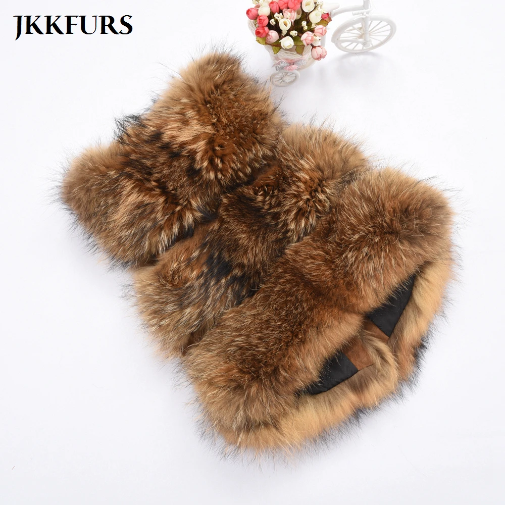 

2021 Real Raccoon Fur Gilet Women's Fashion Style Vest Winter Thick Warm Best Quality New Arrival Wholesale Retail S7093