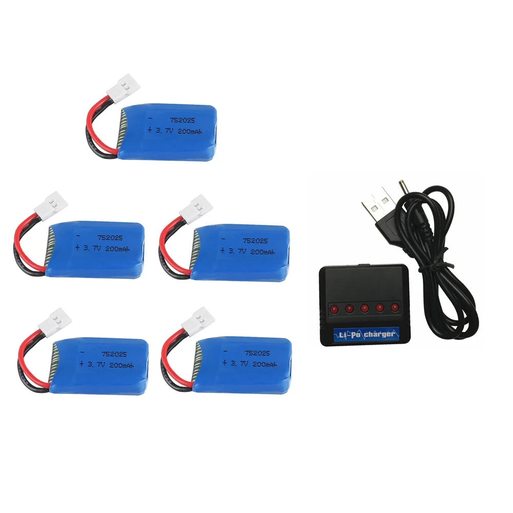 Для Syma X11 X4 X13 3 7 V 200mAh 20C батареи 10 шт с 5 в 1 USB зарядное устройство набор для Quadcopter