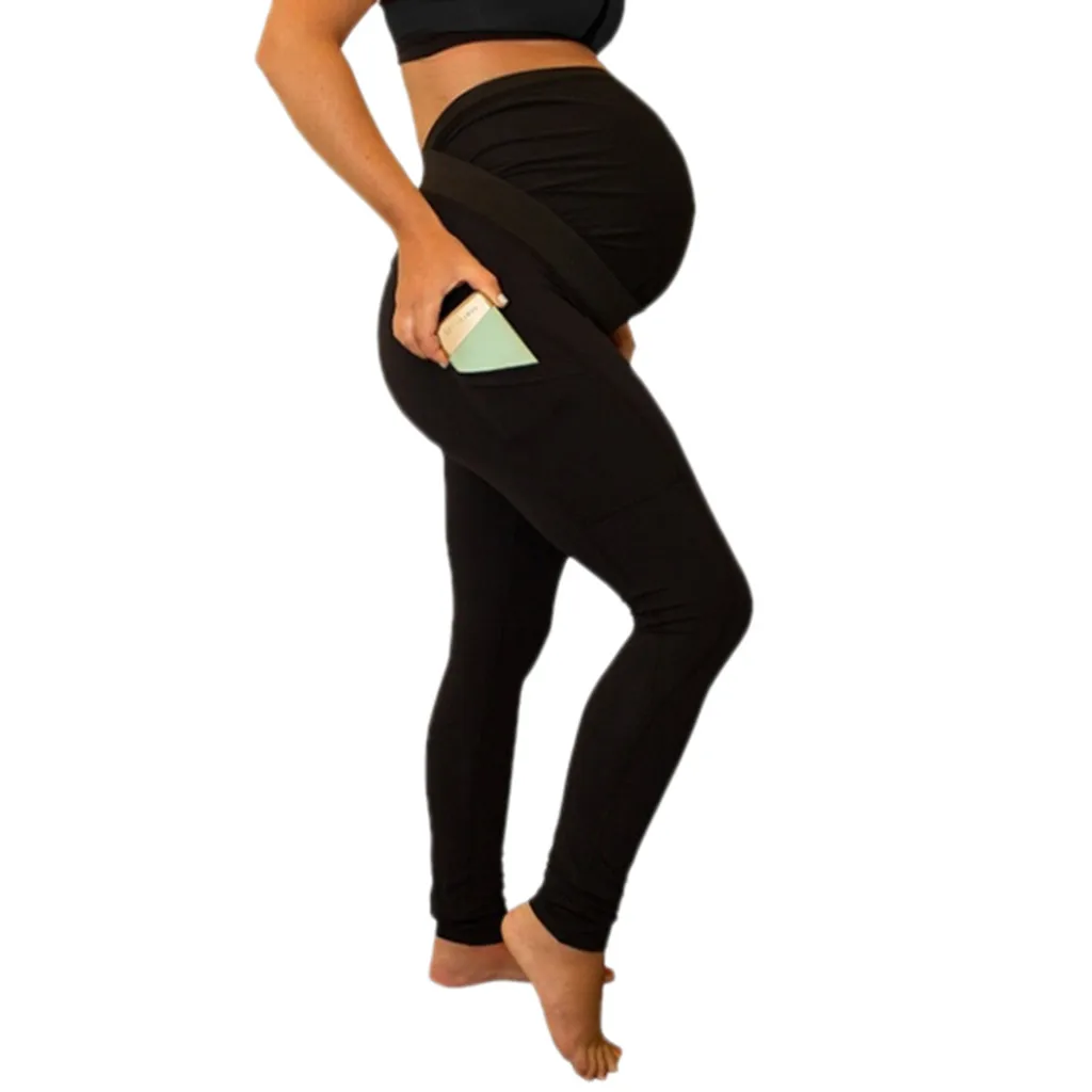 Women's Maternity Pants Leggings Seamless Yoga Stretch Pregnancy Trousers Pencil | Мать и ребенок