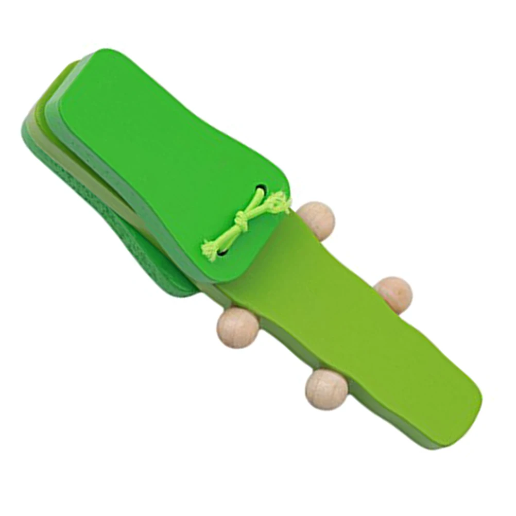 Деревянная ручка ручной Погремушка шейкер с нарисованным крокодилом деревянные