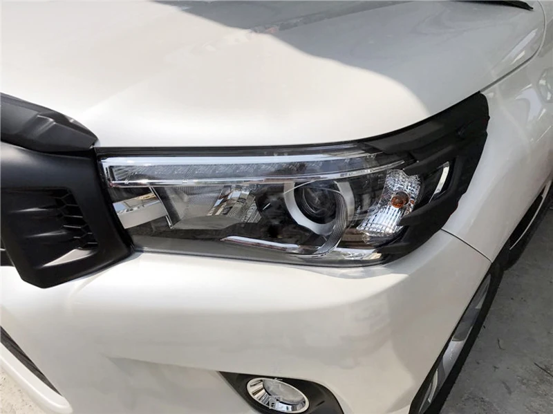 Подходит для Toyota Hilux Revo 4 Doors ABSCar, аксессуары, передний головной светильник, налобный фонарь, светильник с ушками, декоративная отделка, 2 шт