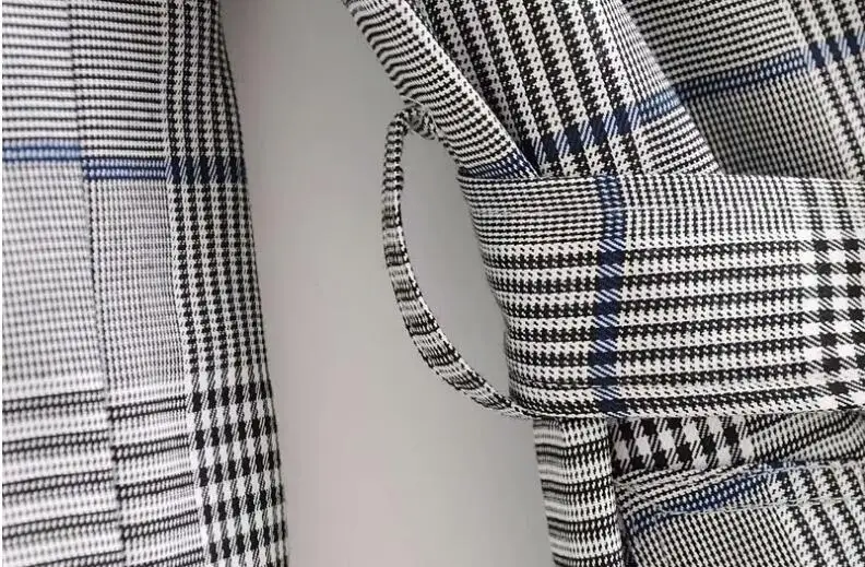Retro Bow Tied Sashes Gingham Plaid Trench 2018 New Women Notched collar Double Breasted X-Long Windbreaker Coat Outerwear Belt | Женская