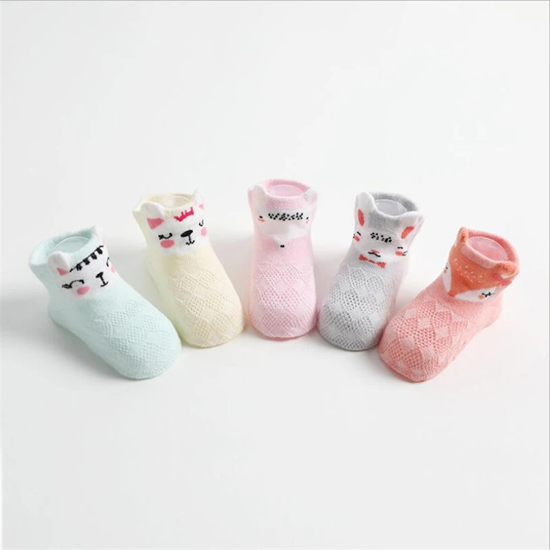 5 пар/компл.. Детские носки летние хлопковые для маленьких девочек бесшовные с