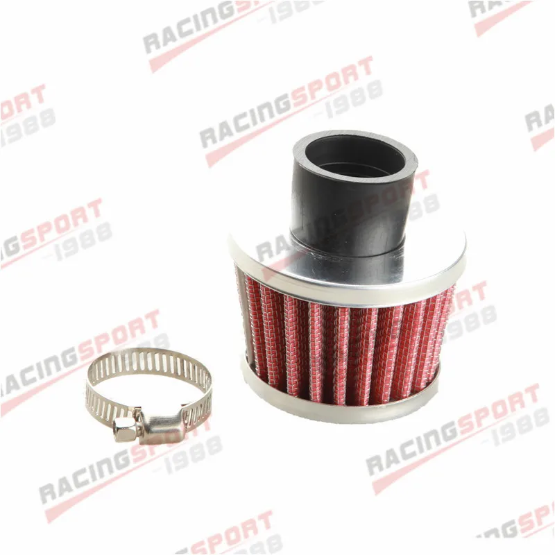 Universal 25mm 1&quot Car Cold Air Intake Filter Turbo Vent Crankcase Breather RED |