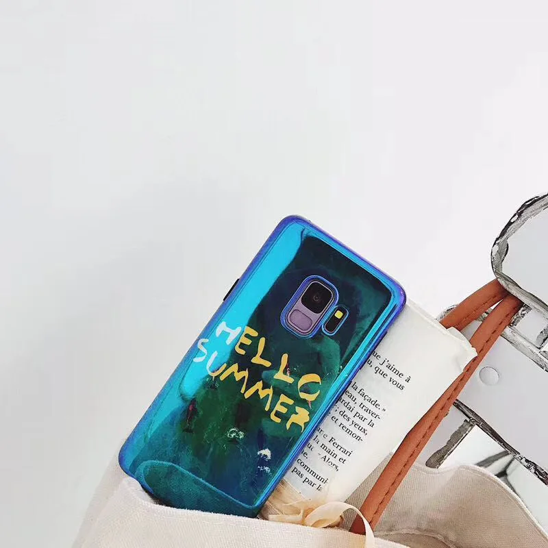 Ретро Здравствуйте лето темно-зеленые фотообои для Sam S9 S9edge S8 S8edge S7edge Note8 мягкая