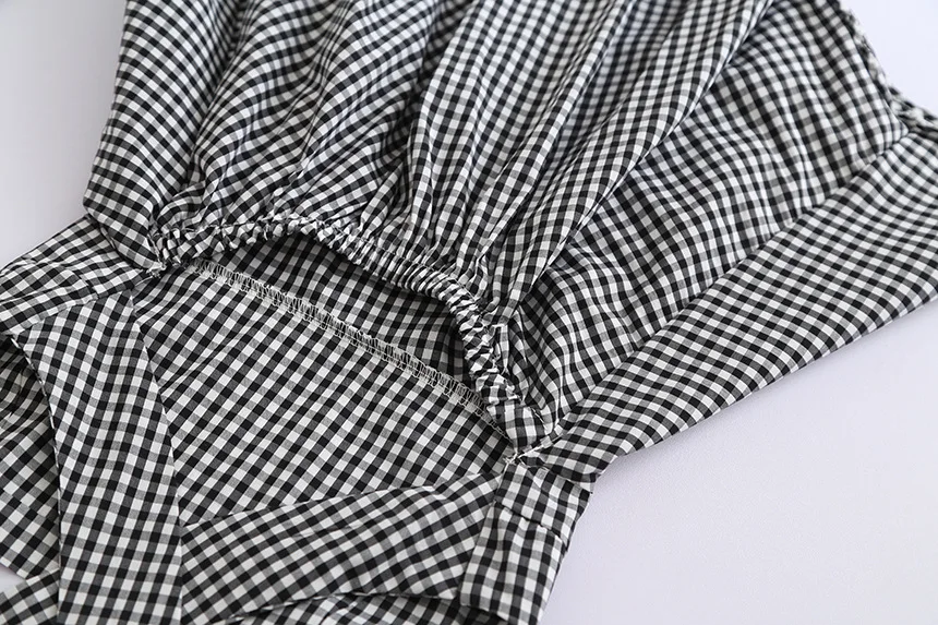 Hurave camis/платье на подтяжках Повседневная клетчатая хлопковая трапециевидная
