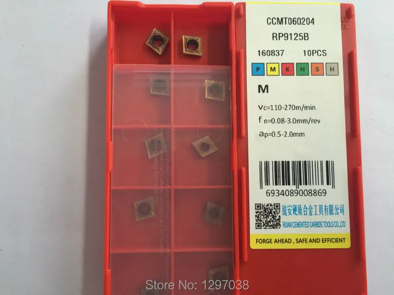 

10 шт CNC твердосплавные лезвия CCMT060204-RP9125B, применяются для резки нержавеющей стали