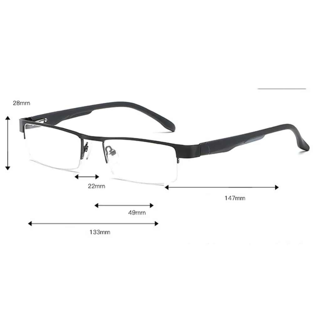 

Portable Unisex Reading Glasses Readers Presbyopic Eyeglasses Half Frame Stylish +1/+1.5/+2/+2.5/+3/+3.5/+4 Diopter