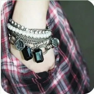 Korean jewelry wholesale women multilayer chain tassel bracelet D184 | Украшения и аксессуары