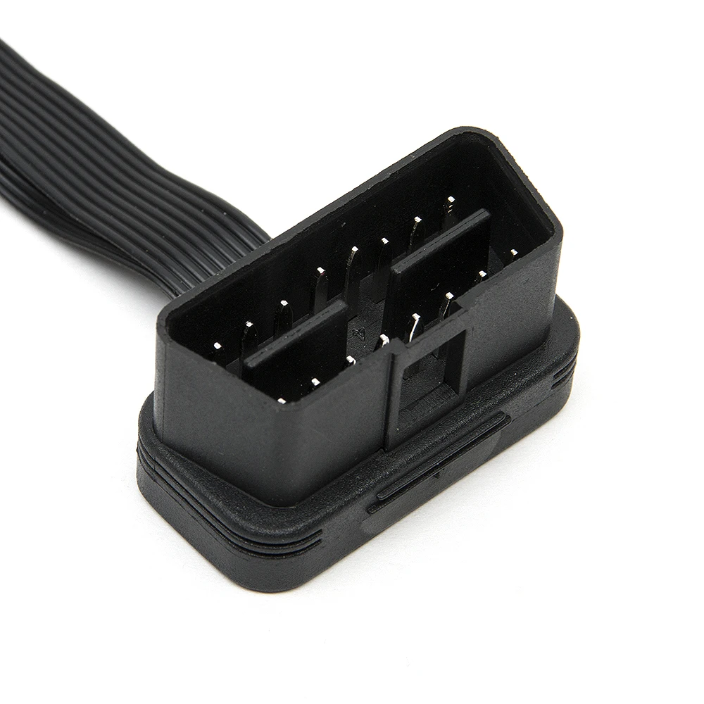 Лидер продаж! Плоский лист+ тонкий как лапша OBDII OBD 2 OBD2 16 Pin ELM327 Мужской Двойной Женский Y сплиттер локоть соединительный кабель